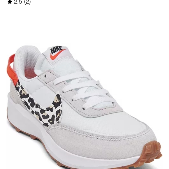 Nike Waffle Debut White Leopard Swoosh Athletic Shoes Womens 8.5 Black Orange - Picture 5 of 9
